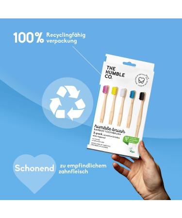 Humble Co. Bamboo Toothbrushes 5-Pack | Ultra Soft Bristles for Dental Health | BPA-Free Eco-Friendly Oral Care - Buy Online on GoSupps.com