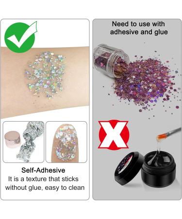 Shop Owelth 6-Piece Body Glitter Gel Set | Mermaid Sequins Chunky Glitter for Makeup Festivals & Parties | Long-Lasting Sparkle - Buy Online on GoSupps.com