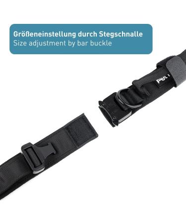 Buy Pettec Dog Collar - Neoprene & Nylon Padded Adjustable - Robust & Water-Repellent for Small & Large Dogs (S-XL) - Includes Set Collar & Drag Line XL (61-71 cm) - Durable Black Design - Buy Online on GoSupps.com