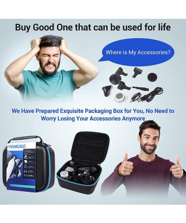 YEMIUGO 5 in 1 Electric Razor USB Bald Shaver Kit - IPX7 Waterproof Men's Grooming Set for Bald Men - Beard, Hair, Nose Trimmer - Facial Clean Massage Brush - Ideal Gift for Father, Husband - Buy Online on GoSupps.com