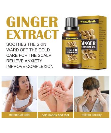 Buy Premium Ginger Oil with Curcumin - Spa Massage Oil for Lymphatic Drainage & Muscle Relief | 30ml - Buy Online on GoSupps.com