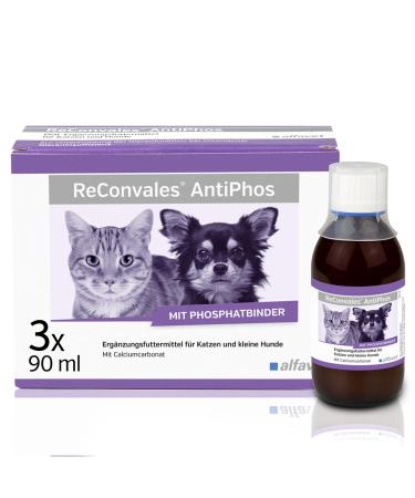 Alfavet Reconvales Antiphos to support the kidney function of cats and dogs nutritional supplements with phosphate binders 3 x 90ml bottles of single - Buy Online on GoSupps.com