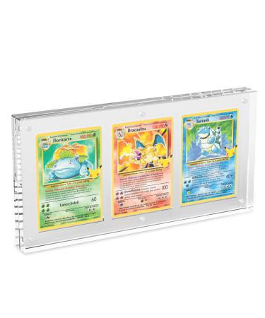 Wildnut Card Display Case Transparent Card Display Clear Card Stands 35PT Acrylic TCG Triple Cards Frames for Standard Cards ComicCards Sports Cards Baseball Cards(20mm)