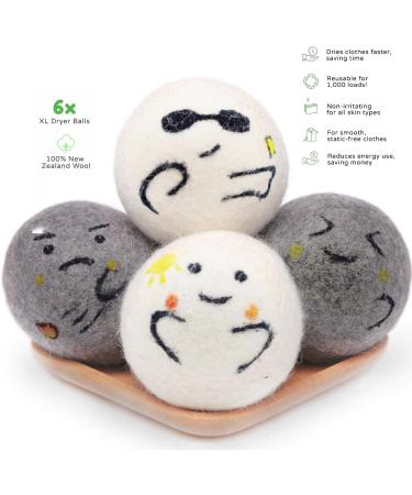 Buy XL Wool Dryer Balls - Natural Fabric Softener Reduces Wrinkles & Drying Time (Pack of 6) | Eco-Friendly Laundry Solution - Buy Online on GoSupps.com