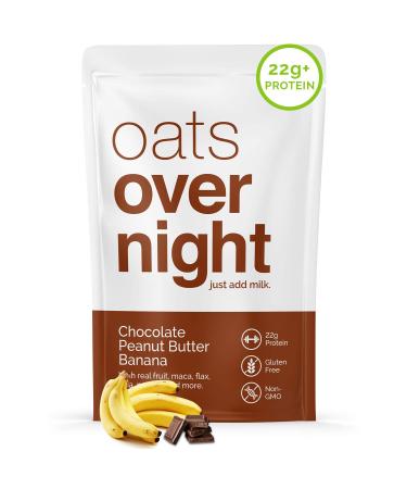 Oats Overnight - Chocolate Peanut Butter Banana (16 Pack) High Protein, Low Sugar Breakfast - Gluten Free, High Fiber, Non GMO Oatmeal (8 Pack) 2.7 Ounce (Pack of 8)