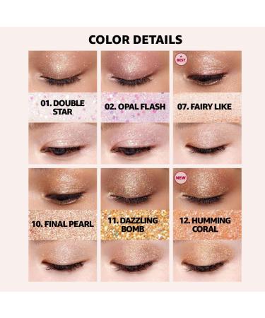 COLORGRAM Milk Bling Shadow - 01 Double Star 3.2g | Pigmented Liquid Glitter Eyeshadow for Long-Lasting Shimmer - Daily & Party Makeup with Multi-Dimensional Metallic Finish - Buy Online on GoSupps.com