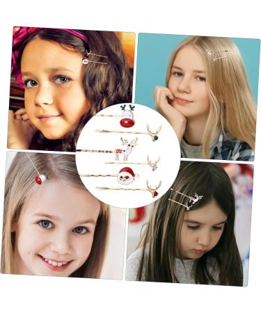PRETYZOOM 3 Christmas Hair Clips Christmas Hair Barrettes Hair Barrettes for Girls Holiday Hair Clips Kids Barrettes for Hair Nativity Pin Santa Pin Snowman Hairpins Metal Elk Miss Decorate - Buy Online on GoSupps.com