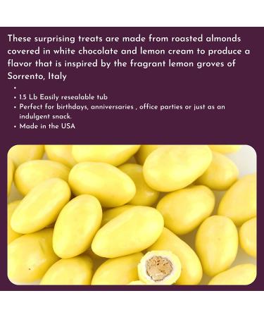 Lemon Creme Chocolate Almonds - 1.5 lb Tub | Deliciously Indulgent Treat - Buy Online on GoSupps.com