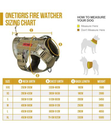 Oneigris Dog Harness - Fire Watcher Tactical Dishes No-Pull D-Ring 1000D Nylon XS Multicolored | International Shipping Available - Buy Online on GoSupps.com