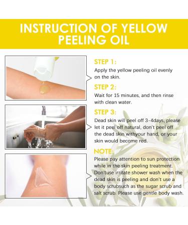 Peeling Oil Yellow Peeling Oil for Dark Skin Peeling Oil Extra Strength Yellow Peeling Oil Extra Strong Skin Peeling Strong Peeling Oil Peeling Solution Body Peeling Oil 110ML/3.66 OZ 110 ml (Pack of 1) Yellow - Buy Online on GoSupps.com