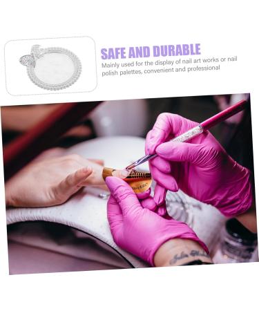  Mikinona Mikinona Gel Nail Palette Decorative Tray Nail Plates for Nail Art Manicure Paint Tray Makeup Tray Watercolor Paints Round White Resin - Buy Online on GoSupps.com