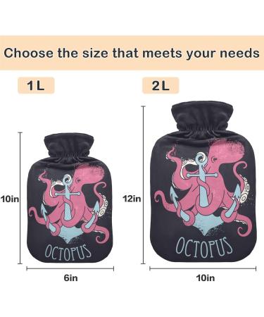 Naanle Anchor Octopus Hot Water Bottle - 1L Transparent Heat Bottle for Bed | Hand & Foot Pain Relief & Cold Therapy - Buy Online on GoSupps.com