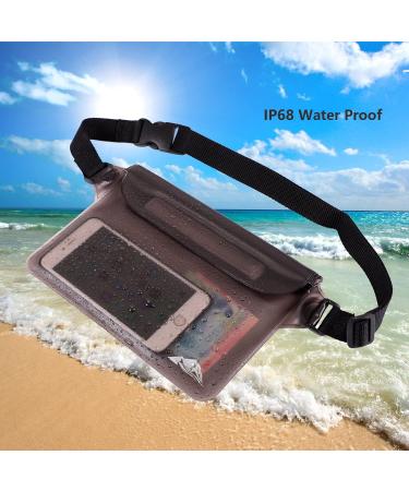 HEETA 2-Pack Waterproof Pouch with Waist Strap - Screen Touch Sensitive Bag for Swimming, Diving, Boating - Keep Phone and Valuables Dry - Black & Grey - Buy Online on GoSupps.com