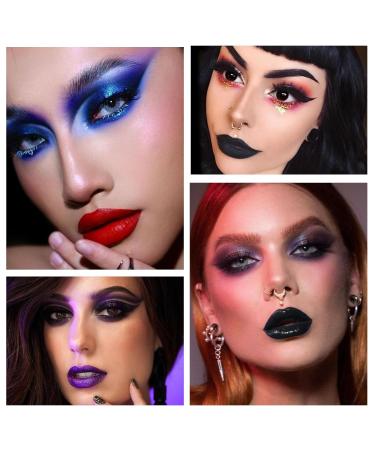 Rechoo 4PCs Matte Lipstick Set - Long-Lasting Non-Stick Liquid Lip Stain for Halloween Cosplay - Dark Red & Blue Lip Tint - Buy Online on GoSupps.com