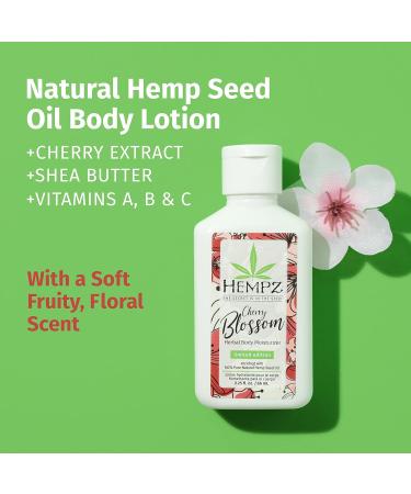 Hempz Cherry Blossom Limited Edition Mini Body Lotion - Shea Butter, Aloe, Cherry Extract Hand Cream with Hemp Seed Oil - 2.25 Fl Oz Travel Size - Buy Online on GoSupps.com
