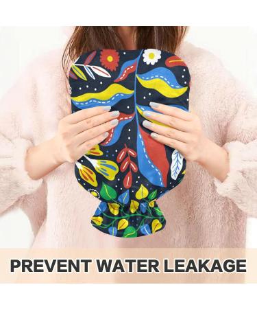 Naanle 2L Hot Water Bottle with Abstract Flower Cover - Heat Therapy for Back Pain Hand & Foot Warmer Hot & Cold Relief - Buy Online on GoSupps.com