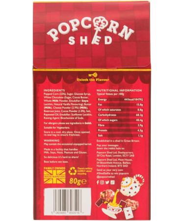 Popcorn Shed Red Velvet Gourmet Popcorn Gift Box - Gluten Free & Vegetarian Movie Night Snack - 160g (Pack of 1) - Buy Online on GoSupps.com