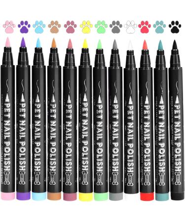 Pet nail polish kit: safe formula dog nail polish 12 grooming crayons quick-drying nail polish pens non-toxic paint tips for dogs - Buy Online on GoSupps.com