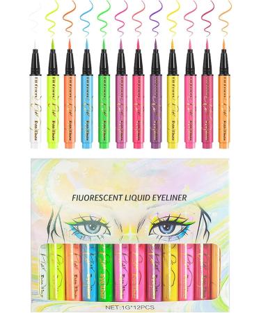 Colored Liquid Eye Liner Long Lasting Matte Liquid Eye Liner UV Neon Pigmented Graphic Liners Face & Body Painting Liner Festival Makeup Kit for Women Girls - Buy Online on GoSupps.com