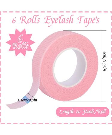 Lash Tape Vaktop 6 Rolls | Breathable Micropore Eyelash Extension Adhesive Tape | False Lash Extension Accessories | 0.5 inch x 10 Yards Pink - Buy Online on GoSupps.com
