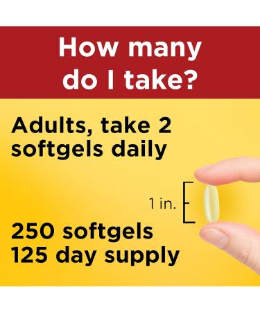 Nature Made Fish Oil Omega 3 Supplements, 2000mg Per Serving Softgels, Omega 3 Fish Oil for Healthy Heart Support, 250 Softgels, 125 Day Supply - Buy Online on GoSupps.com