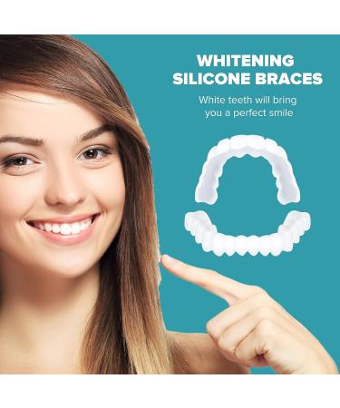 6 PCS Fake Teeth Veneers for Upper and Lower Jaw - Natural Shade Cosmetic Dentures for Christmas and Daily Use - Buy Online on GoSupps.com