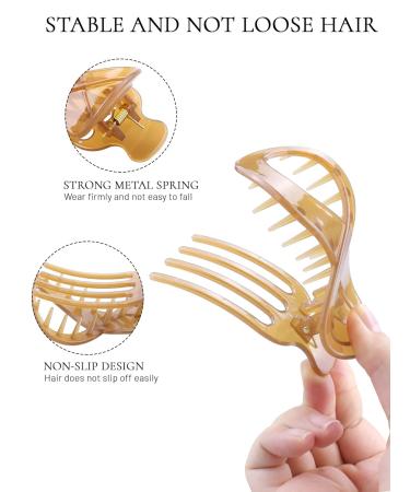 Shop Kavya Big French Hair Clips - 6 Slip-Resistant Elegant Hair Clips for Women & Girls - Glossy Shine Perfect for Thin Hair - Buy Online on GoSupps.com