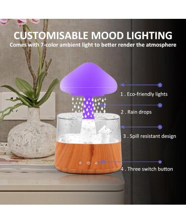 Cloud Rain Humidifier with 7 Color Changing Lights - Multifunctional Aroma Diffuser for Home - Grain - Buy Online on GoSupps.com