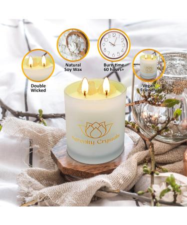 Serenity Crystals Candle Infused with Rose Quartz/Tropical Blush for Relaxation - Buy Online on GoSupps.com