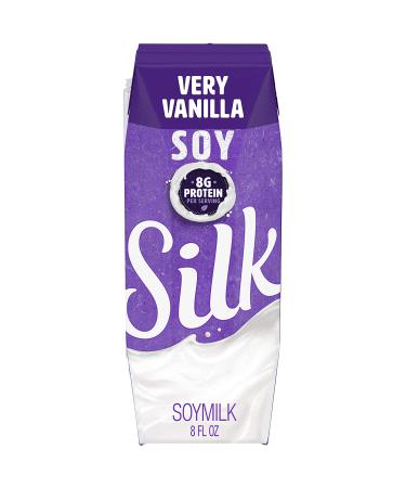 Soy Milk Singles 18 Pack Very Vanilla 8 oz - Dairy-Free, Vegan, Non-GMO | Silk Shelf-Stable Soymilk - Buy Online on GoSupps.com