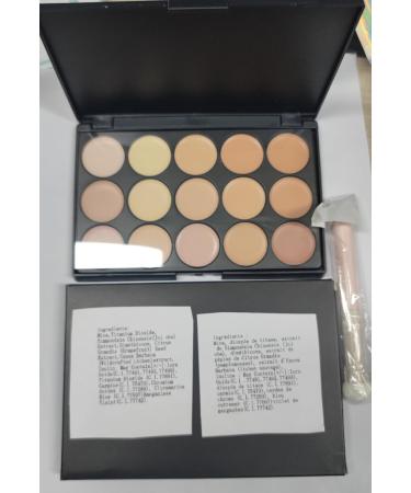 15 Colors Correcting Concealer Palette Colors Corrector Cream Contour Makeup Palette with Brush Waterproof Long Lasting Moisturizing Full Coverage Liquid Foundation for Women 2pcs - Buy Online on GoSupps.com
