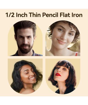 Small Flat Iron 1/2 Inch - Perfect for Short Hair Pixie Cuts & Bangs | Anti-Pinch Design | Dual Voltage Travel-Friendly | White - Buy Online on GoSupps.com