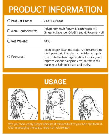 Shampoo Soap for Hair Shampoo Bar for Gray Hair Coverage Natural NonIrritating Shampoo Soap for Men Women with Damaged Hair Gray Hair Fenhua C 100 g Ginseng Soap - Buy Online on GoSupps.com