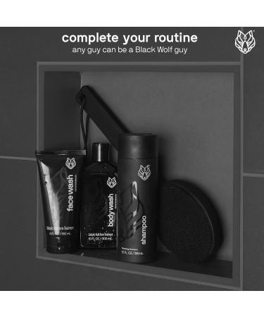 Black Wolf 5-Piece Men's Facial Skincare Gift Set - Face Wash Scrub Moisturizer Eye Gel & Toiletry Bag - Charcoal & Salicylic Acid for All Skin Types - Buy Online on GoSupps.com