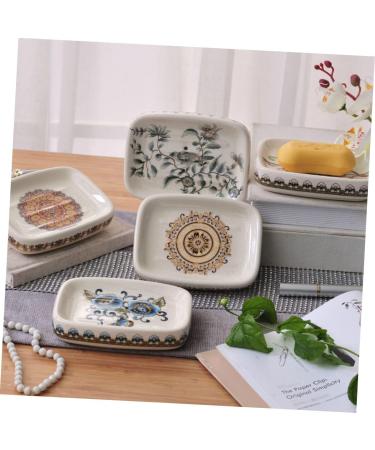 Amosfun 4pcs Ceramic Hand-painted Soap Dish Ceramic Soap Dish Soap Holder Soap Stand Flower Soap Dish Bathroom Soap Dish Soap Dishes for Bathroom European Style Soap Box Container Ceramics - Buy Online on GoSupps.com