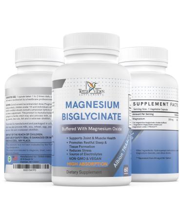 Magnesium Bisglycinate 200mg Chelate High Absorption Vegan Capsules for Muscle Leg Cramps Stress Relief Sleep  fully Chelated TRACCS Buffered