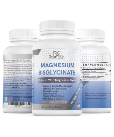 Magnesium Bisglycinate 200mg Chelate High Absorption Vegan Capsules for Muscle Leg Cramps Stress Relief Sleep  fully Chelated TRACCS Buffered