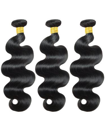 Brazilian Virgin Remy Body Wave Hair Bundles - 10 12 14 Inch - Double Weft 100% Unprocessed Human Hair Extensions - Buy Online on GoSupps.com