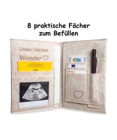 Pundus Premium Beige Mutterpass Cover - Stylish Organizer for Pregnancy Documents & Ultrasound Photos | Perfect Gift for Moms-to-Be - Buy Online on GoSupps.com