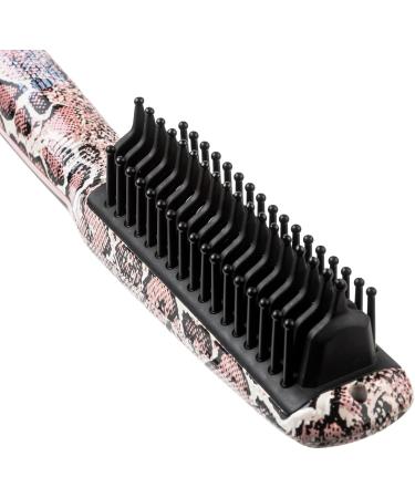 Calista Triangl Pro Heated Detailer Brush | Anti-Frizz Heat Styling Brush with Ionic Technology | 5 Heat Settings | 11" Snakeskin - Professional Hair Tool for Smooth Burn-Free Styling - Buy Online on GoSupps.com