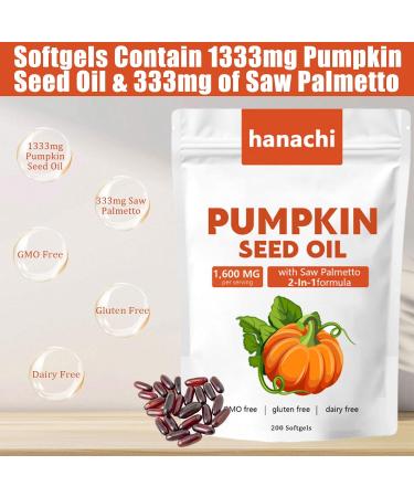 Ovela Pumpkin Seed Oil Capsules 2-in-1 Formula with Saw Palmetto for Hair Growth & Scalp Health | Cold-Pressed Rich in Fatty Acids | Supports Hair Heart Skin | Non-GMO | Gluten Free | 200 Softgels - Buy Online on GoSupps.com
