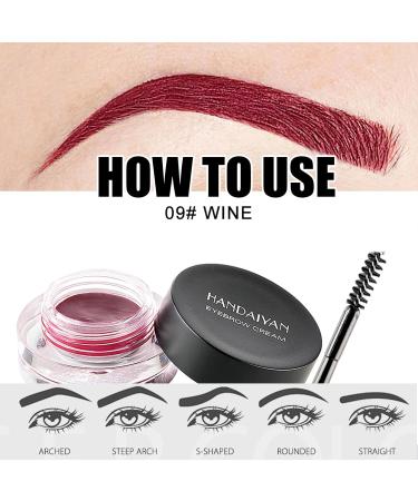 HISUNBEN Eyebrow pomade waterproof eyebrow gel eyebrow pomade with brush long lasting for dense and natural looking eyebrow wine - Buy Online on GoSupps.com