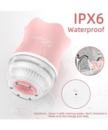 Leuxe Facial Cleansing Brush: 3-in-1 Rotary Massage & Exfoliating Machine | 3 Portable Facial Cleaners | 3 Speeds | Rose Pink - Buy Online on GoSupps.com