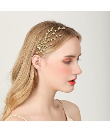 Gold Rhinestone Five-pointed Star Headband Set for Wedding Hair - Elegant Women's Bridal Hair Accessories - Buy Online on GoSupps.com