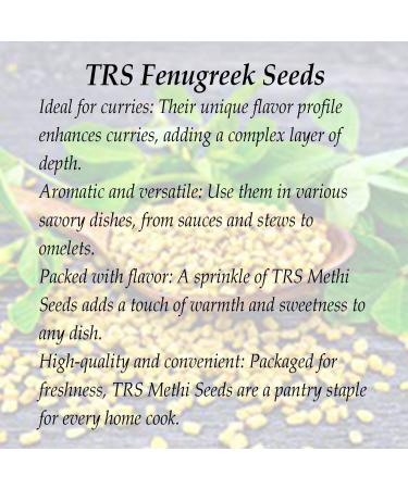 TRS fenugreek seeds methi 100 g with Kajal wheatfree lightly roasted 100 natural ideal for curry spice mixtures and tea premium quality vegan and glutenfree 100 GRAMM - Buy Online on GoSupps.com