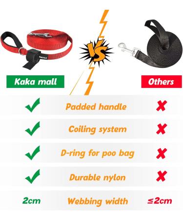 Pettom Drag Line for Dogs - Robust 6m/10m/15m Leash with Padded Handle | Durable Nylon Training Line | Perfect for Cross-Country Adventures - Buy Online on GoSupps.com