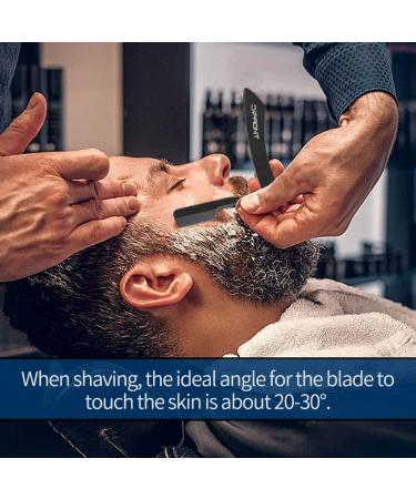 Professional Straight Edge Razor Kit - 20 Double-Edged Blades | Stainless Steel Barber Shaver for Close Shaving - Black/Gold - Buy Online on GoSupps.com