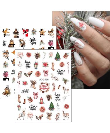 JMEOWIO 12 Sheets Christmas Nail Art Stickers Decals Self-Adhesive Snowflake Winter Holiday Cute Santa Rabbit Nail Supplies Nail Art Design Decoration Accessories - Buy Online on GoSupps.com