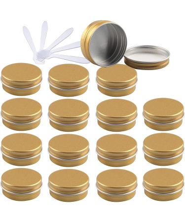 empty jars with lids cosmetic jar B0CL9KV58748 PC 10ml Blue Empty Round Aluminium Tins with Screw Lids Storage Jars Cosmetics Containers Pots with 6 Spatula (Color : Gold Size : 15ml) (Color : Gold