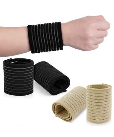 Sibba Wrist Brace Wraps 4 PCS Carpal Tunnel Support Straps Compression Sleeve Weightlifting Work Wristbands Gym Wrap Band Forearm Sweatband Tennis Sprained Sports Bowling Golf Right Hand Strap